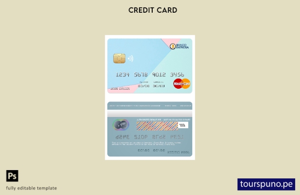 lista para imprimir plantilla mastercard del banco Costa Rica Improsa